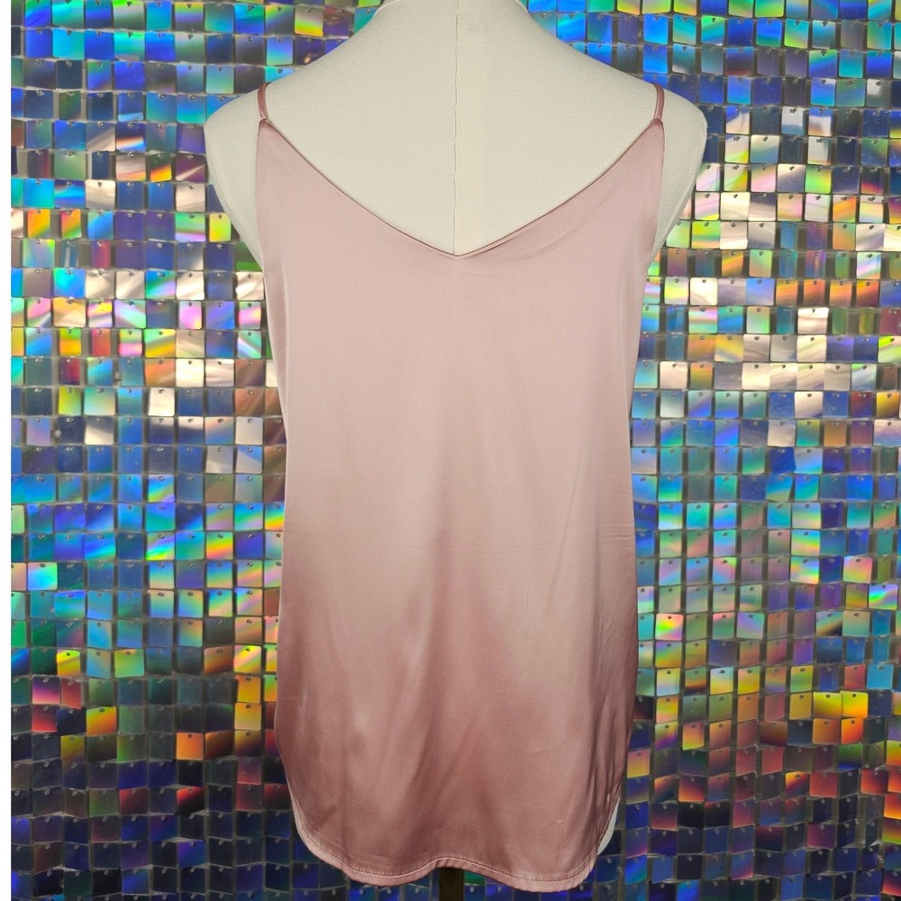 Satin Camisole Women Large Pink V-Neck Spaghetti Strap Going‎ Out Top - Picture 4 of 6